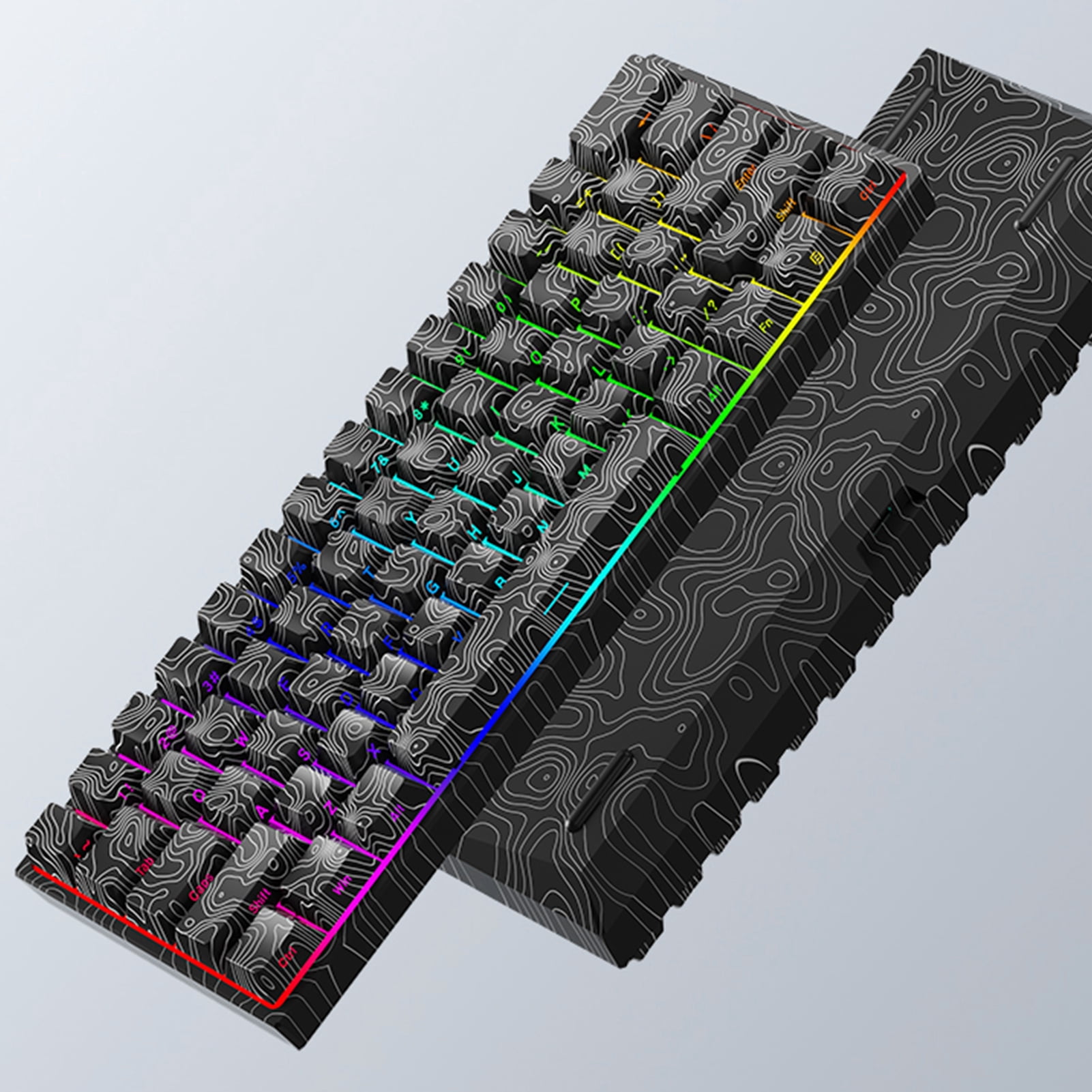 Mechanical Wired Mechanical Keyboard 61 Keys Hot-Swap Gaming Keyboard with Adjustable LED Lights Magnetic Shaft Keyboard for Computer/PC/Laptop