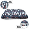 thumbnail image 3 of Narwhal Pet Bed, Arctic Ocean Fauna School of Fish and Jellyfish Sketch, Chew Resistant Pad for Dogs and Cats Cushion with Removable Cover, 24" x 39", Royal Blue Pale Blue, by Ambesonne, 3 of 4