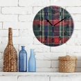 thumbnail image 3 of Yayeee 10" Wall Clock Battery Operated Quartz Round Silent Non-Ticking Home Decor, Warm Tartan Mosaic, 3 of 6