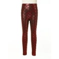 thumbnail image 2 of Zaldita Girls Full Length Leggings Kids Thick Warm Winter Leggings Scales Fish Pants Dancewear Activewear Burgundy 100, 2 of 7