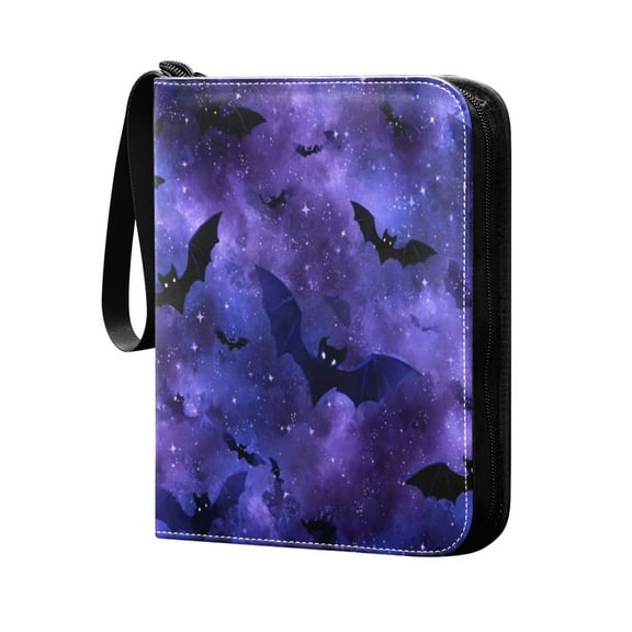 400 Pockets Trading Cards Album,Card Binder 4-Pocket, Cards Collector Album Holder Fits 400 Cards with 50 Removable Sheets Bats in The Night Sky