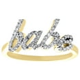 thumbnail image 2 of 10K Yellow Gold Diamond 'babe' Script Talking Women's Right Hand Ring 1/4 Ct., 2 of 5