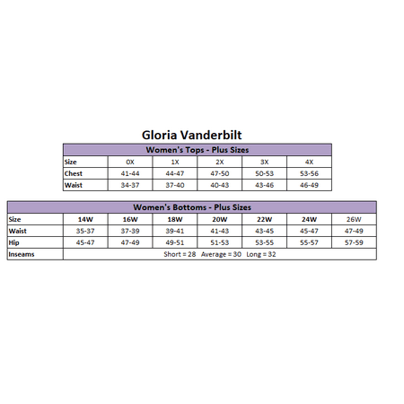 Gloria Vanderbilt Size Chart