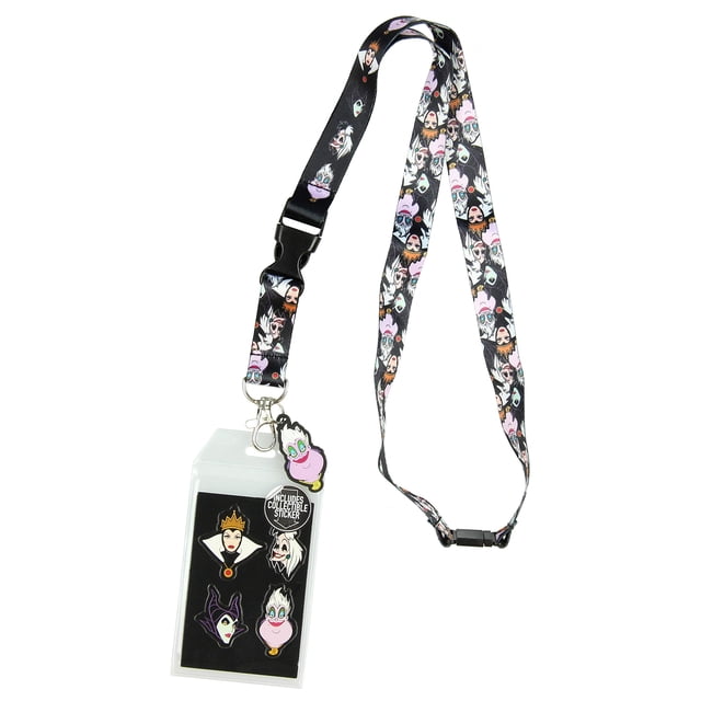 Lanyard Bioworld Disney Villains Line Up con soporte para carné de identidad Ursula