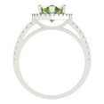 thumbnail image 4 of 2.38 ctw with Simulated Diamond Halo Accents Anniversary Ring for Women | Pear Cut Natural Peridot | Hyperallergenic Solid 14K White Gold, 4 of 5