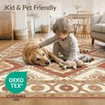 thumbnail image 4 of ODIKA 8'x10' Washable Area Rug Boho Muted Large Ochre Tones Traditional Cream Farmhouse Bohemian for King Size Bedroom Under Bed, Master Suite, Non-Shedding, Easy Care, 4 of 7