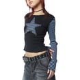 thumbnail image 4 of Hirigin Women Star Graphic Print Y2K Baby Tees Crop Tops Fairy Grunge Teens Girls Vintage Aesthetic Shirt Harajuku Streetwear, 4 of 6