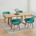 thumbnail image 4 of Ivinta Dining Chairs Set of 2, Mid Century Modern Fabric Kitchen Chairs with Solid Wood Legs for Dining Room Living Room Restaurant (Green), 4 of 9