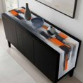 thumbnail image 6 of Abstract Color Stitching Table Runner 13x48 Inch Orange Black Graffiti Art Table Runner Non-Slip Dresser Scarves for Holiday Decorations, Party, Dinner and Gatherings, 1 Pack, 6 of 8