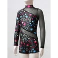 thumbnail image 5 of vastwit Leotard for Girls Gymnastics Long Sleeve One Piece Ballet Dancewear Unitard Shorty Biketard Star Black 8, 5 of 7