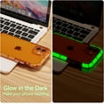 thumbnail image 3 of Luminous Phone Case for iPhone 12 6.1 inch, Fluorescent TPU Shining in The Darkness Night Glowing Frame Transparent Soft Back Cover Shockproof Protector Light up Bumper Case - Marigold/Orange, 3 of 15
