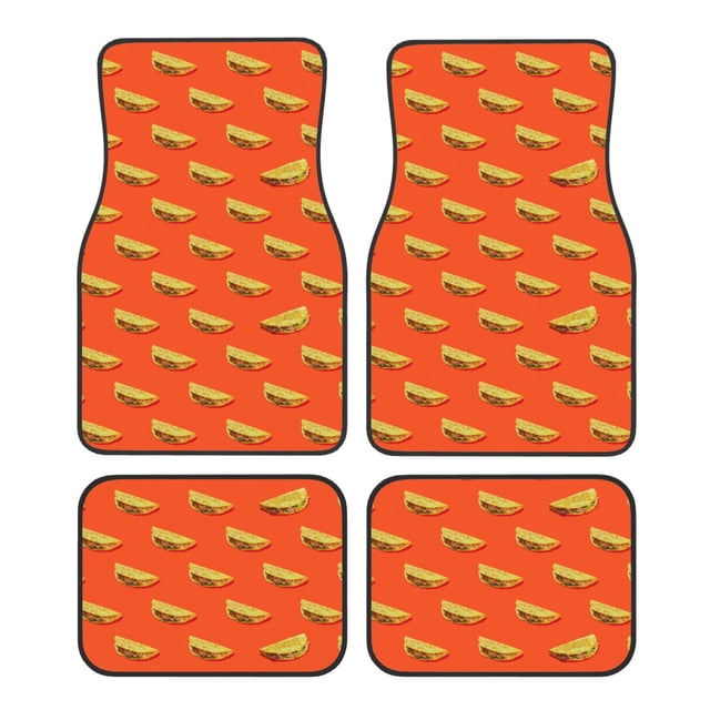Balery tortilla tacos Juego de 4 Alfombrillas para Auto, Revestimientos de Caucho Resistente, Diseño Antideslizante