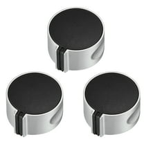 Uxcell Stove Knob Replacement 36mm x 20mm 0 Degree Burner Control Knobs Replacement for Stove Oven Silver Black 3 Pack