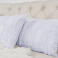 thumbnail image 4 of Home Soft Things 2-Pc Tatami Embroidery Plush Faux Fur pillow covers - Lavender Fog - 14"x26", 4 of 8