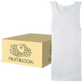 thumbnail image 3 of Fruit of the Loom Men's Sleeveless Tank A-Shirt, Tag Free & Moisture Wicking, Ribbed Stretch Fabric, 144 Pack-White, Small, 3 of 6