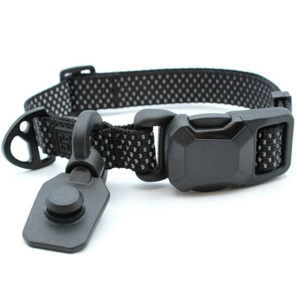 HOOZA: Magnetic Quick Clip: Collar - Black, Small - Dog Outdoor Accessory, Pet Safety-Walking-Training, Soft Adjustable Neck Fit, Reflective Webbing