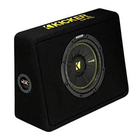 Kicker 10-Inch CompC 2-Ohm Loaded Shallow Subwoofer Box Enclosure | 44TCWC102