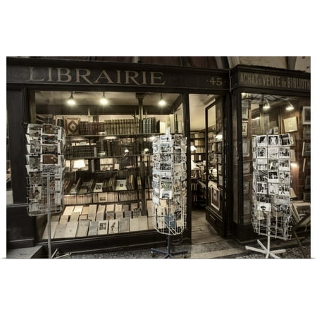 Great BIG Canvas | Rolled Scott Stulberg Poster Print entitled Vintage book store in Paris,