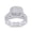 White Gold-Plated, variant on Cluster Engagement Bridal Ring Set For Women 1.00 Cttw Round Shape Lab Grown Diamond Halo Wedding Band Rings Set in 14K White Gold Plated 925 Sterling Silver Jewelry Size-10