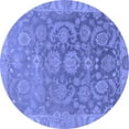 thumbnail image 1 of Ahgly Company Indoor Round Abstract Blue Modern Area Rugs, 4' Round, 1 of 4