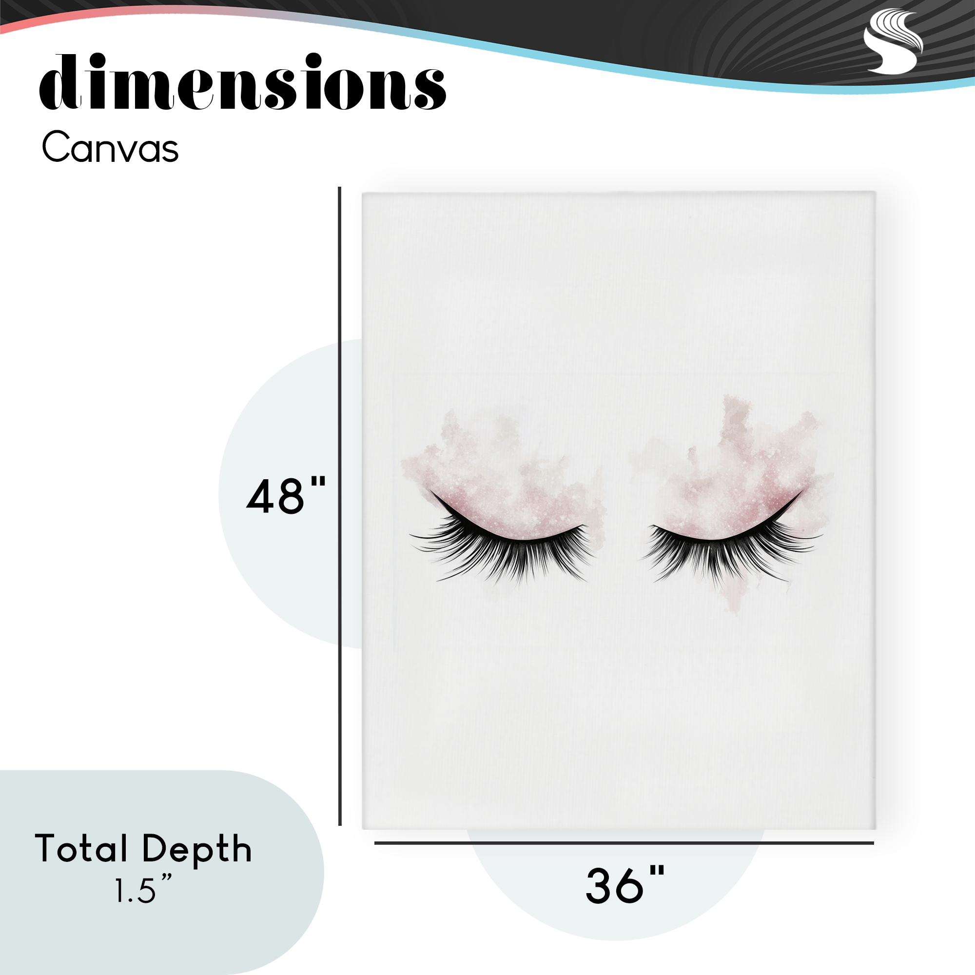 Pastel Pink Makeup & Lashes Canvas Wall Art, design by Christine Simpson Art