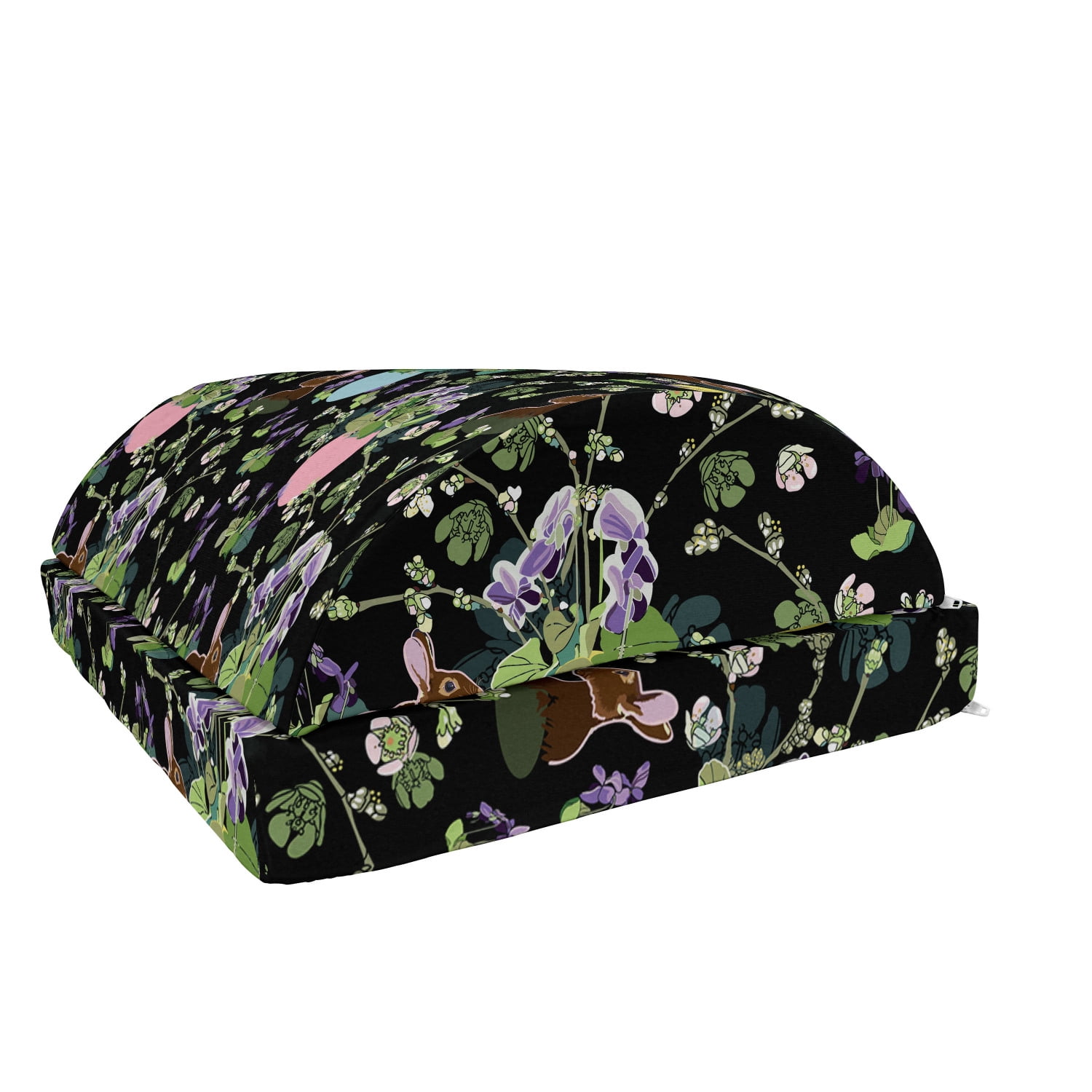 Easter Foot Rest, Flower Pots and Iris Blossoms Rabbits Tradition Bunny