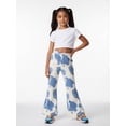 thumbnail image 5 of Girls Flared Pants, Wide Leg Digital Print Trousers, Bell Bottom Casual Slim Fit Kids Bottoms for Girls Age 4-13 Spring Summer Fall, 5 of 6