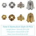 thumbnail image 3 of 160 Pcs 4 Styles Tibetan Style Bead Caps Alloy Bead Cap Flower Bead Caps Vintage Floral Bead Cap Jewelry DIY Findings for Necklaces Bracelets Making, 3 of 7
