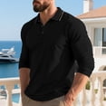 thumbnail image 6 of Long Sleeve Polo Shirt for Men Breathable Oversized Lightweight Polo Classic Fall Top for Weekend Gathering, 6 of 9