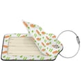thumbnail image 2 of Sikiie Vegan Fruit Carrot Luggage Tag for Suitcase Leather Baggage Tag with Stainless Steel Loop Privacy Cover for Women Men Girls-1, 2 of 5