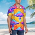 thumbnail image 2 of Lsque Magic Mushrooms pattern Hawaiian Shirt for Men, Unisex Summer Beach Casual Short Sleeve Button Down Shirts-3X-Large, 2 of 9