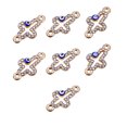 thumbnail image 2 of 10 piezas de conector de cuentas sueltas de ojo azul, suministro de joyería, colgante colgante para manualidades DIY, accesorios para Ropa, zapatos y accesorios Miscelánea Diamante de imitación blanco Qarigey AP010920-01B, 2 of 6