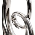 thumbnail image 6 of 10" x 21" Silver Ceramic Swirl Abstract Sculpture with Black Wooden Base, by DecMode, 6 of 14