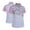 Rose Quartz/White, variant on Monterey Club Women's Blossom Print Contrast Zip Golf Polo Shirt #2382