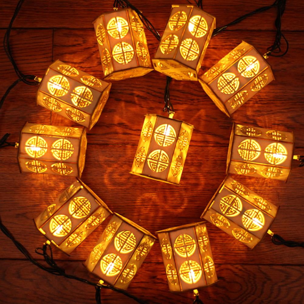LED Chinese Style Wooden Lantern String Lights for Christmas New Year Party TN2F 