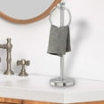 thumbnail image 3 of 17 Inch Stand Hand Towel Holder Towel Bar Towel Hanging Ring, Free Standing Floor Hand Towel Rack Storage for Bathroom Kitchen Vanity Countertops, Hardware Accessories(Polished Chrome), 3 of 8