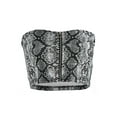 thumbnail image 5 of Seyurigaoka Women Juniors Snakeskin Pattern Bustier Strapless Zipper Slim Tops, 5 of 9