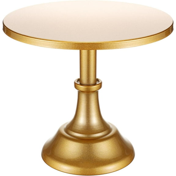 ABCISI Metal Cake Stand 10 Inch Round Birthday Cake Stand Dessert Cupcake Display Tray Holder for Wedding Baby Shower Christmas Baking Party Supplies (Gold)