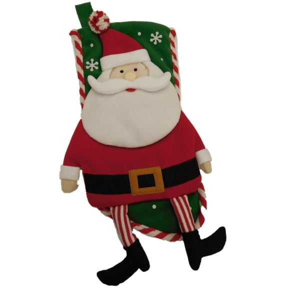 Red & Green Felt Santa Claus Snowflake Christmas Holiday Stocking