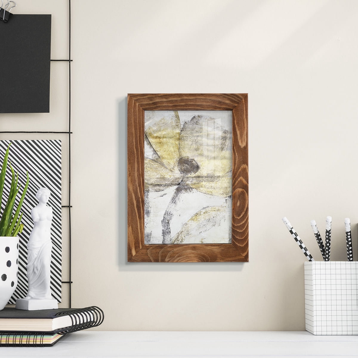 Une Fleur II - Framed Print w/glass - Walnut