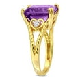 thumbnail image 2 of 5.00 Carat (Ctw) Amethyst Octagon-Cut Ring in Yellow Plated Sterling Silver for Women, 2 of 6