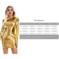 thumbnail image 7 of Xmarks Womens Long Sleeve Sexy Bodycon Wrap Mock Neck Metallic Short Club Mini Dress for Party Night Birthday Gold XL, 7 of 7