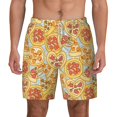 thumbnail image 2 of Goofa Cute Pizza In Various Printed Men's Swim Trunks Board Shorts Quick Dry Mens Swimming Trunks with Compression Liner,Breathable Fit Hawaii Beach Shorts-Small, 2 of 9