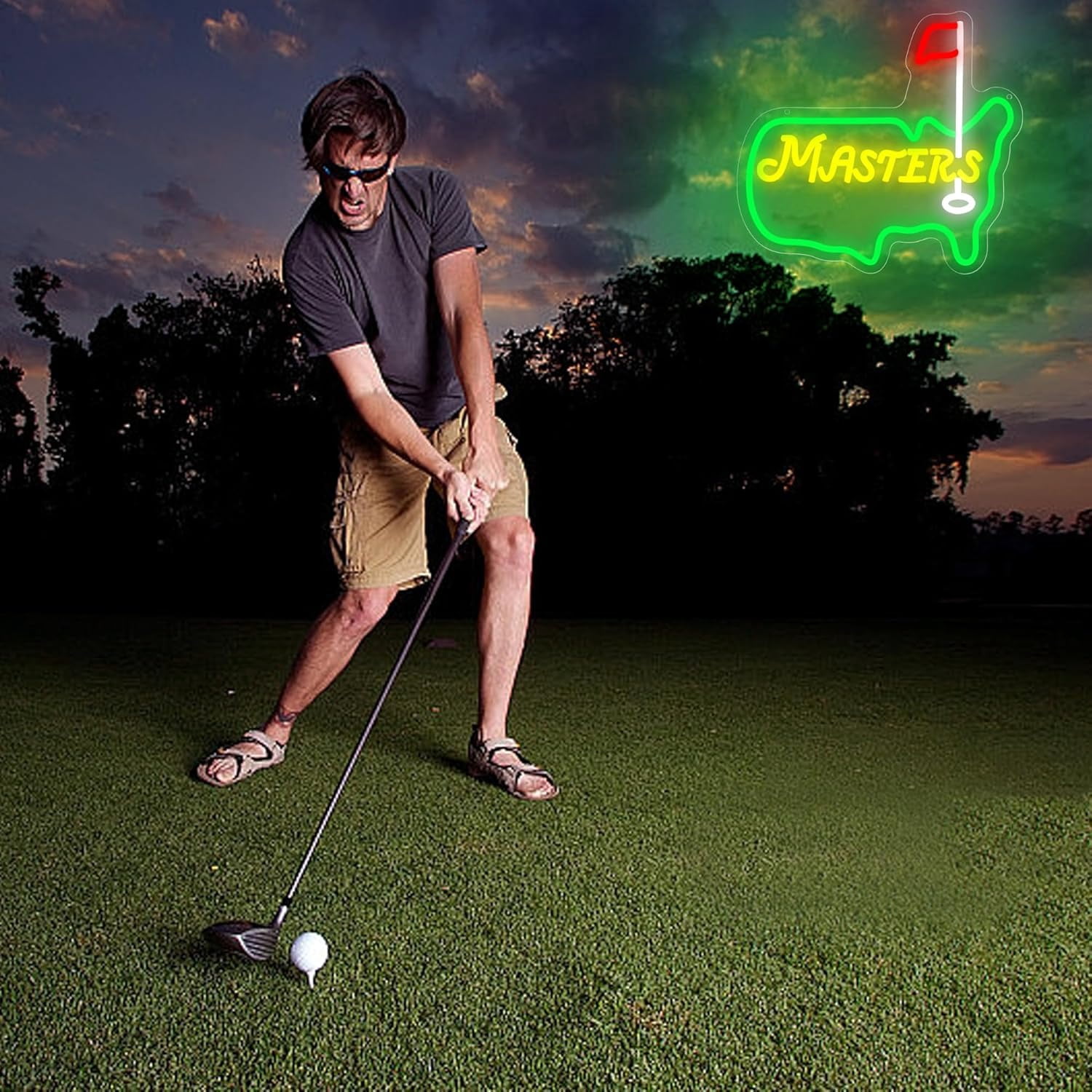 Master Neon Sign for Wall Decor Golf Neon Light for Man Cave Dimmable LED Light Up Sign for Golf Course Gym Club Bedroom Office Park Party Club Decor Birthday Gifts Art Size13.3 * 14.1In(WZCP067)
