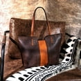 thumbnail image 5 of Montana West Women's Oversized Hobo Tote Shoulder Satchel Bag, Orange Coffee, 5 of 6