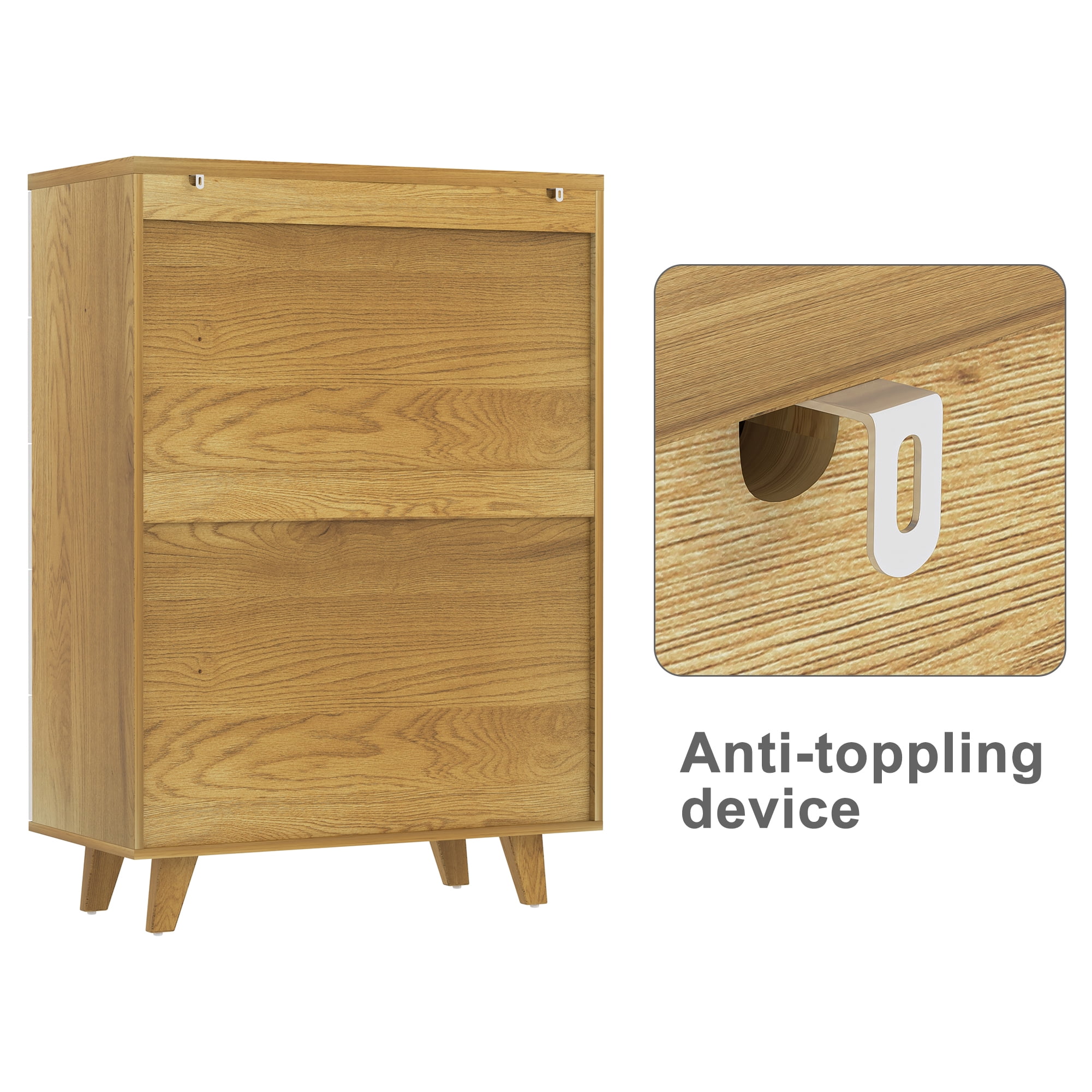 Hommoo 6 Drawers Wood Dresser, Modern Chest of Drawers for Living Room, White