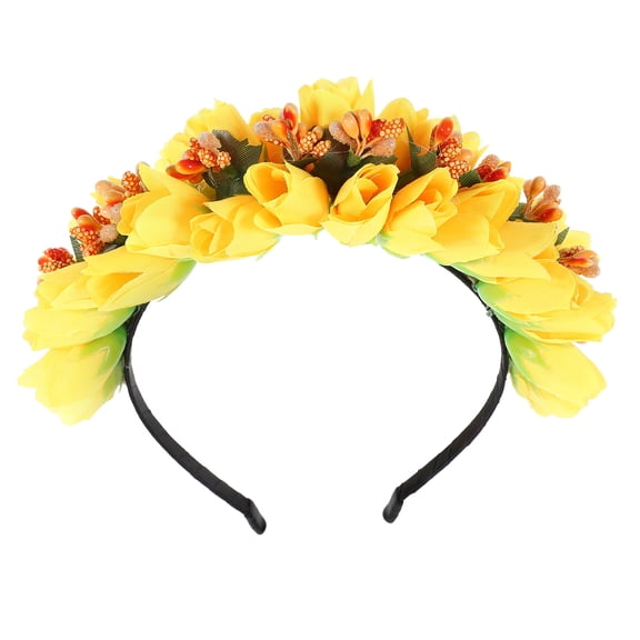 PAMINGONO 1Set Tulips Head Band Circular Flower Headband For Bridesmaids Versatile Occasions Wedding Party Celebration
