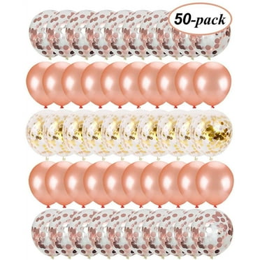 50 PCS Rose Gold Confetti Balloons Party Balloons Balloon for Birthday, Wedding Decorations 50pcs A