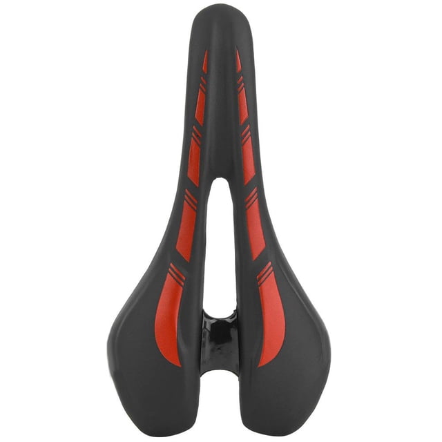 Sillín ergonómico para bicicleta de montaña, funda de cojín hueca, accesorio para ciclismo (negro y rojo)