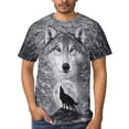 thumbnail image 4 of LAOLIUSN Mens 3D Graphic Tees All Over Print Wolf Shirt Novelty Streetwear Animal T-Shirt, S-4XL, 4 of 7